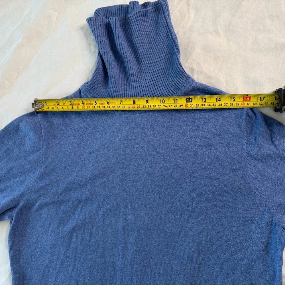 L.L.Bean Cotton Cashmere Turtleneck Sweater Blue Plus Size IX 1X - Picture 6 of 13
